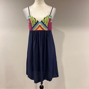 Lovestitch Colorful Geometric embroidered Pattern mini Dress with straps size M‎